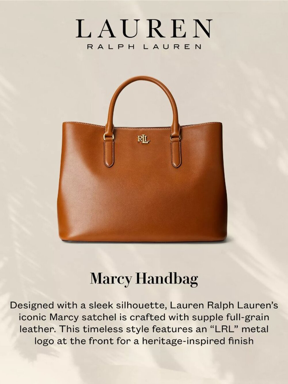 NWT ✅ LAUREN RALPH LAUREN Leather Large Marcy Satchel ⭐ Dust Bag + LRL Card - Picture 10 of 16